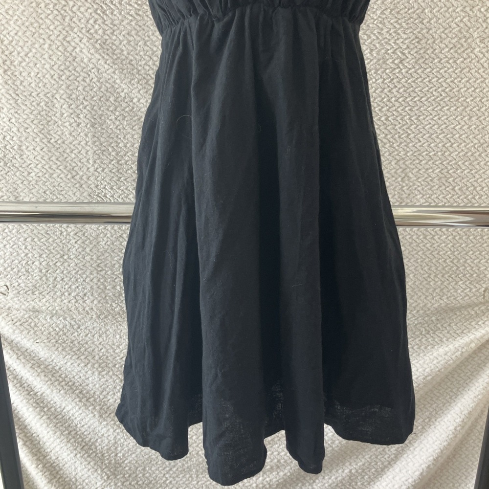 Abercrombie & Fitch Linen Blend Dress Small Black Baby Doll Costal Closet Staple - Picture 4 of 8